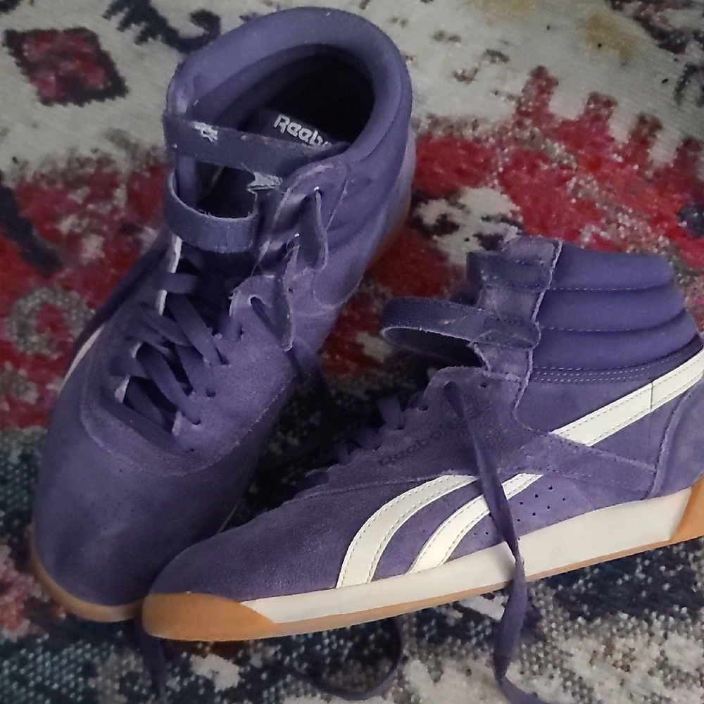 Reebok Violet High-Top Sneakers with White Accent